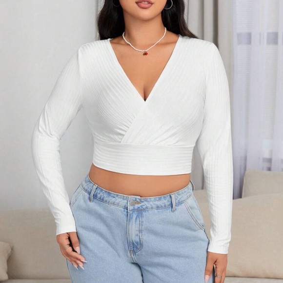 Qutie Tops - PLUS Surplice Crop
